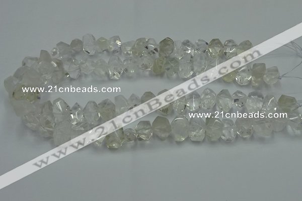 CNG2823 10*14mm - 13*18mm faceted nuggets white crystal beads