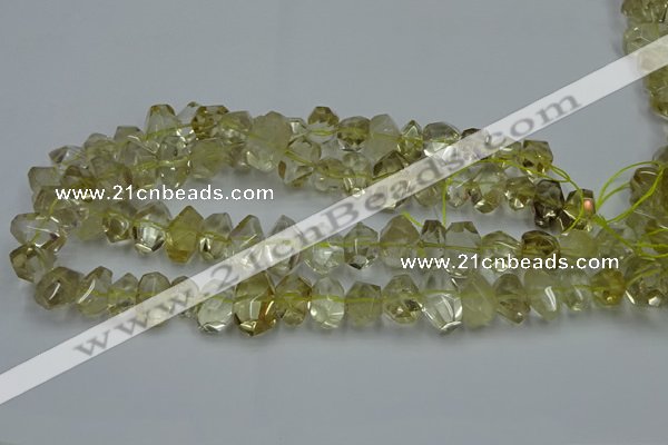 CNG2824 10*14mm - 13*18mm faceted nuggets lemon quartz beads