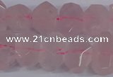 CNG2827 15.5 inches 10*14mm - 13*18mm faceted nuggets rose quartz beads