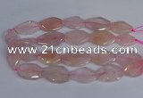 CNG2839 20*30mm - 22*35mm twisted & faceted freeform rose quartz beads