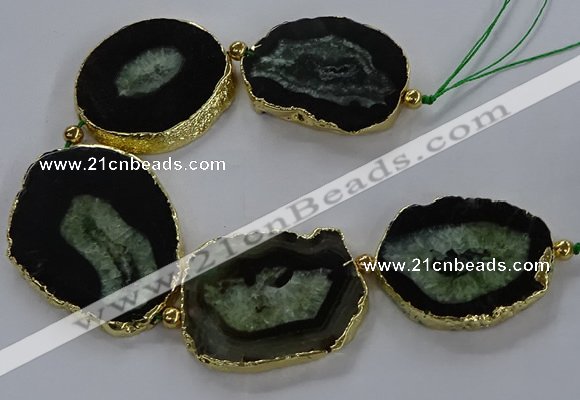CNG2856 8 inches 35*45mm - 45*55mm freeform druzy agate beads