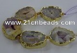 CNG2866 8 inches 35*40mm - 40*50mm freeform druzy agate beads