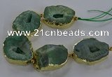 CNG2869 8 inches 35*40mm - 40*50mm freeform druzy agate beads