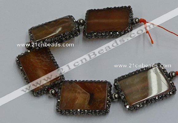 CNG2875 7.5 inches 25*35mm rectangle agate gemstone beads wholesale