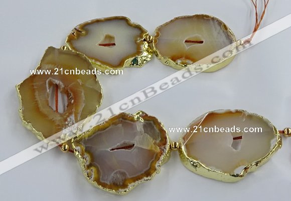 CNG2881 8 inches 40*50mm - 50*60mm freeform druzy agate beads