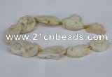 CNG2888 15.5 inches 25*30mm - 30*35mm freeform plated druzy agate beads