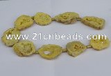 CNG2889 15.5 inches 25*30mm - 30*35mm freeform plated druzy agate beads