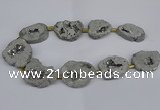 CNG2891 15.5 inches 25*30mm - 30*35mm freeform plated druzy agate beads