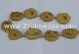 CNG2892 15.5 inches 25*30mm - 30*35mm freeform plated druzy agate beads