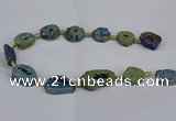 CNG2895 15.5 inches 20*25mm - 25*30mm freeform plated druzy agate beads