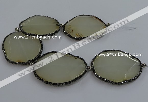 CNG2928 7.5 inches 45*55mm - 50*60mm faceted freeform agate beads