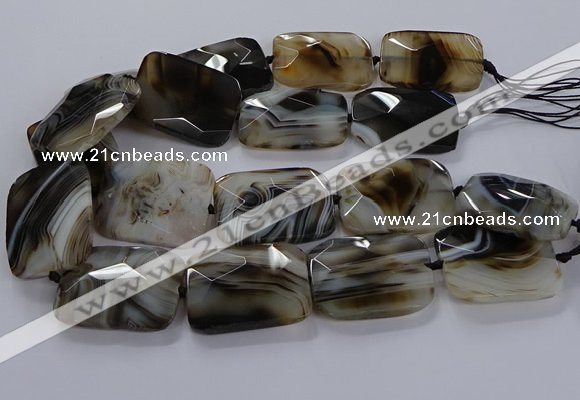 CNG2932 15.5 inches 30*40mm faceted freeform agate beads