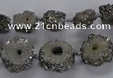 CNG2935 15.5 inches 8*10mm - 15*18mm freeform plated druzy agate beads