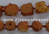 CNG2936 15.5 inches 8*10mm - 15*18mm freeform plated druzy agate beads