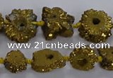 CNG2937 15.5 inches 8*10mm - 15*18mm freeform plated druzy agate beads