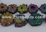 CNG2938 15.5 inches 8*10mm - 15*18mm freeform plated druzy agate beads