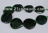 CNG2962 15.5 inches 42*45mm - 45*50mm faceted freeform agate beads