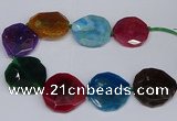 CNG2963 15.5 inches 42*45mm - 45*50mm faceted freeform agate beads