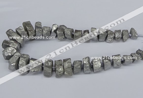 CNG2990 10*15mm - 20*30mm nuggets plated white crystal beads