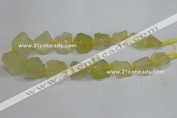 CNG3005 15.5 inches 15*20mm - 22*30mm nuggets lemon quartz beads