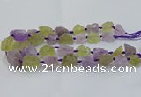 CNG3022 15*20mm - 22*30mm nuggets amethyst & lemon quartz beads