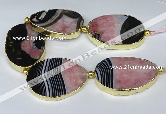 CNG3038 7.5 inches 35*45mm - 40*55mm freeform druzy agate beads