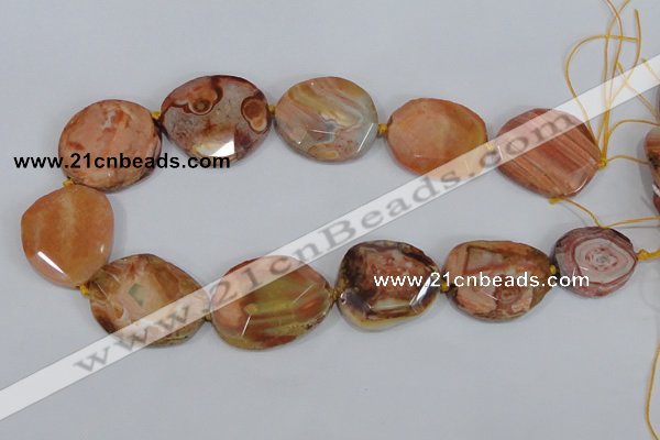 CNG304 15.5 inches 22*33mm faceted nuggets agate gemstone beads