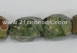 CNG305 15.5 inches 15*20mm faceted nuggets peacock gemstone beads