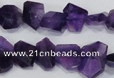 CNG307 15.5 inches 10*15mm faceted nuggets amethyst gemstone beads