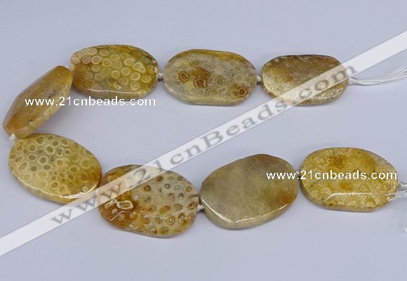 CNG3074 15.5 inches 30*45mm - 35*50mm freeform chrysanthemum agate beads