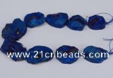 CNG3093 15.5 inches 25*30mm - 35*50mm freeform plated druzy agate beads