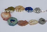 CNG3096 15.5 inches 25*30mm - 35*50mm freeform plated druzy agate beads