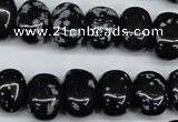 CNG31 15.5 inches 11*15mm nuggets snowflake obsidian gemstone beads