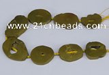 CNG3101 15.5 inches 25*30mm - 35*50mm freeform plated druzy agate beads