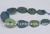 CNG3102 15.5 inches 25*30mm - 35*50mm freeform plated druzy agate beads