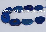 CNG3103 15.5 inches 25*30mm - 35*50mm freeform plated druzy agate beads