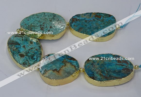 CNG3121 8 inches 30*45mm - 40*50mm freeform ocean agate beads