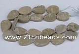 CNG3141 15.5 inches 22*30mm - 28*40mm freeform plated druzy agate beads