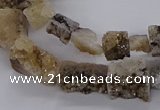 CNG3151 15.5 inche 8*15mm - 11*20mm freeform plated druzy agate beads