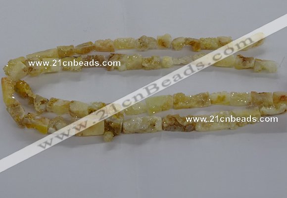 CNG3154 15.5 inche 8*15mm - 11*20mm freeform plated druzy agate beads