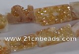 CNG3155 15.5 inche 8*15mm - 11*20mm freeform plated druzy agate beads