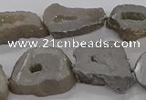 CNG3160 15.5 inches 13*18mm - 18*25mm freeform plated druzy agate beads