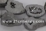 CNG3161 15.5 inches 13*18mm - 18*25mm freeform plated druzy agate beads