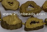 CNG3162 15.5 inches 13*18mm - 18*25mm freeform plated druzy agate beads