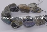 CNG3195 15.5 inches 30*40mm - 35*50mm freeform plated druzy agate beads