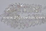 CNG3200 10*25mm - 12*45mm faceted nuggets white crystal beads