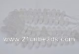 CNG3208 10*25mm - 12*45mm faceted nuggets matte white crystal beads