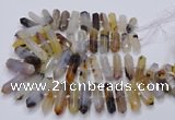 CNG3210 15.5 inches 10*25mm - 12*45mm faceted nuggets Montana agate beads