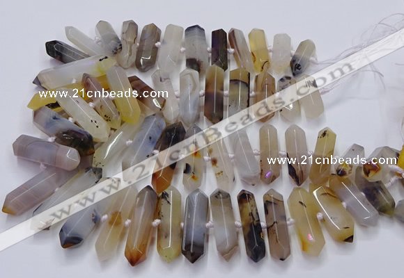 CNG3210 15.5 inches 10*25mm - 12*45mm faceted nuggets Montana agate beads