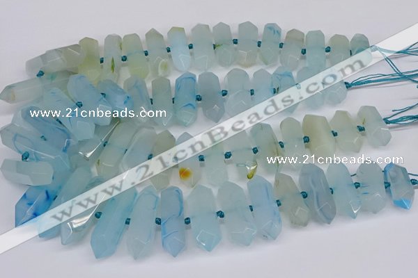 CNG3225 15.5 inches 10*25mm - 12*45mm faceted nuggets agate beads